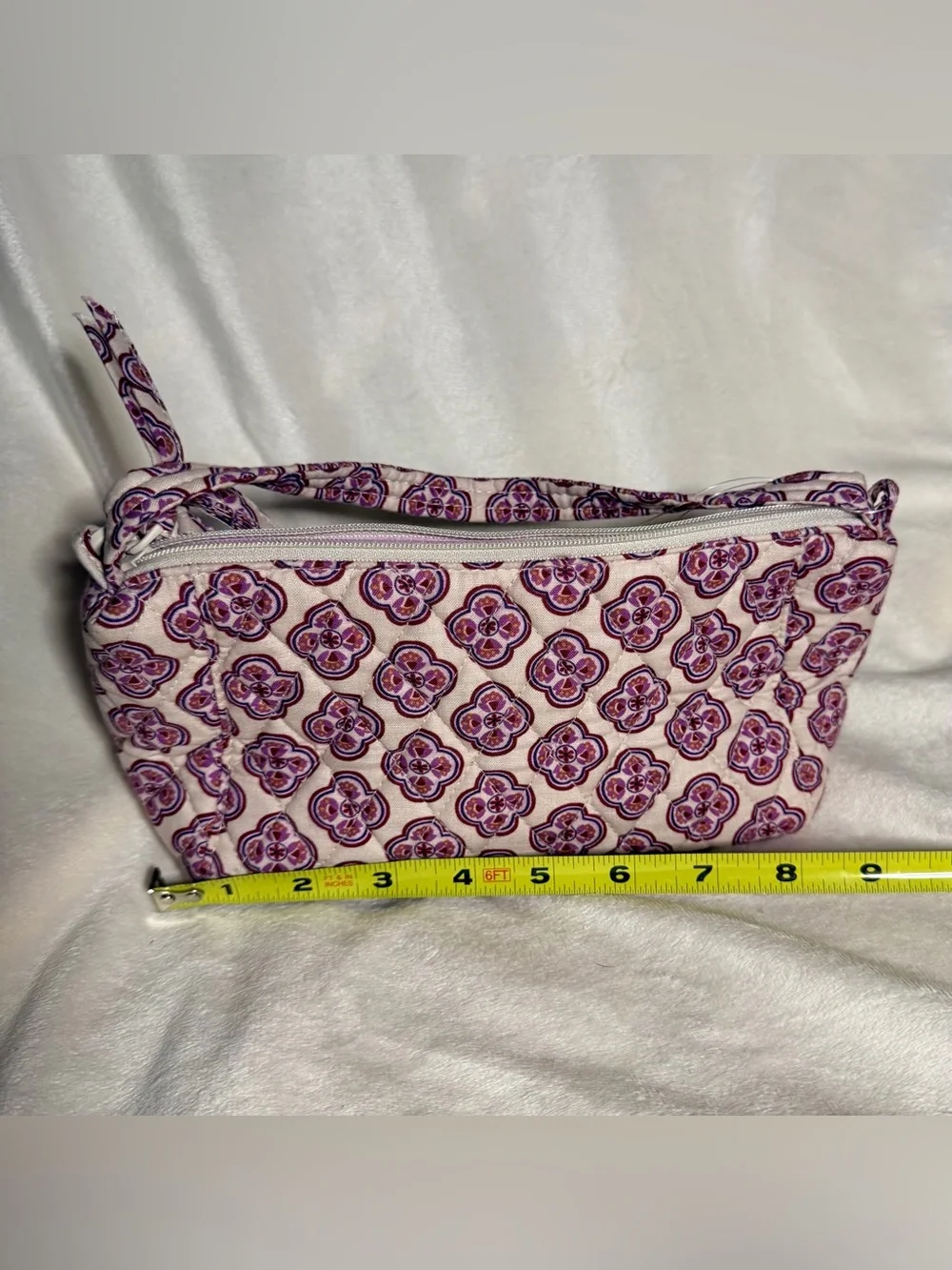 Vera Bradley Light Pink and Purple Quilted Cosmetic Wristlet
